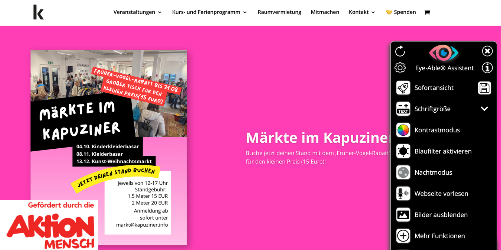 Eye-Able ist da – und wir sagen Danke, Aktion Mensch!